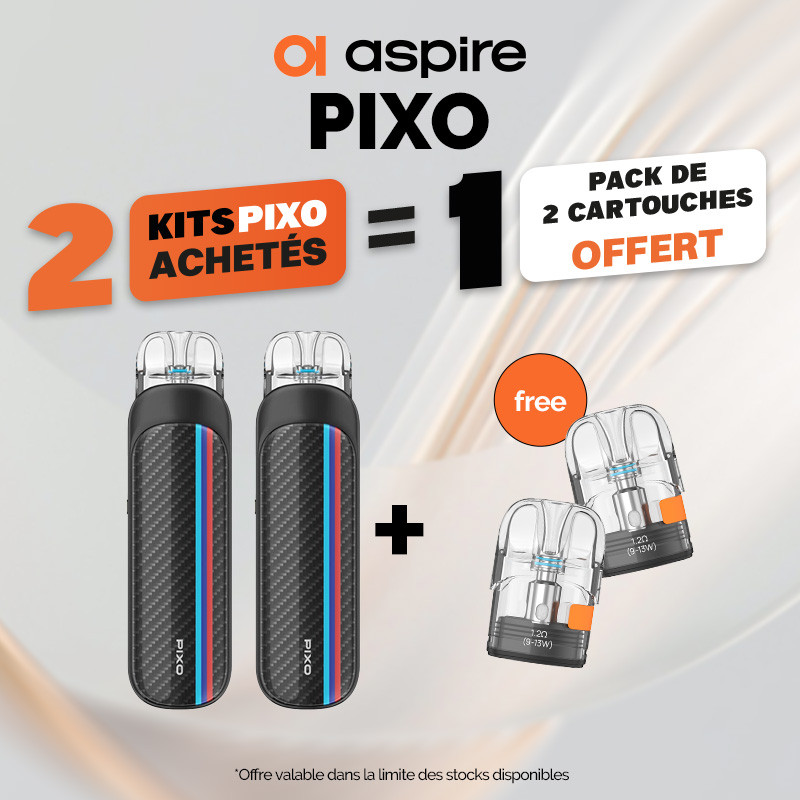 Pack Offre - Kit Pod Pixo 1100mAh - Aspire 2+1 pack de pods offert
