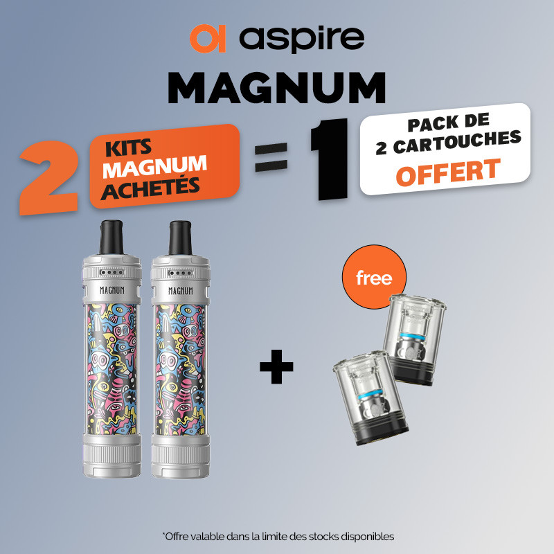 Pack Offre - Kit Pod Magnum 3800mAh - Aspire 2+1 pack de pods offert