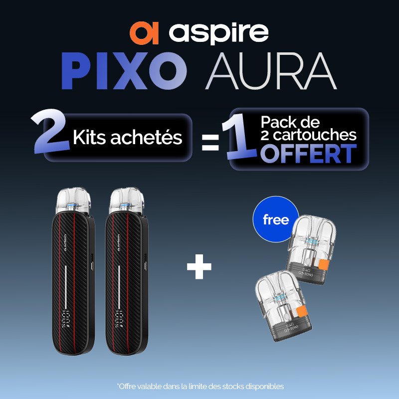 Pack Offre - Kit Pod Pixo Aura 1300mAh - Aspire 2+1 pack de pods