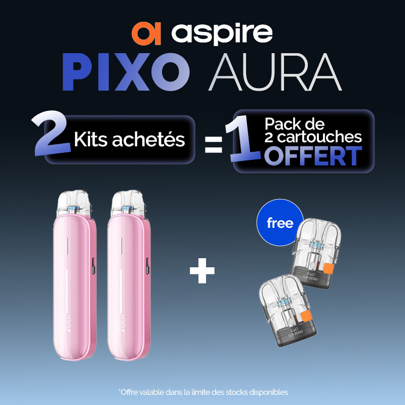 Pack Offre - Kit Pod Pixo Aura 1300mAh - Aspire 2+1 pack de pods