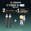 Pack Offre - Kit Pod Cyber G Slim 1200mAh - Aspire (metal version) 2+1 pack de pods