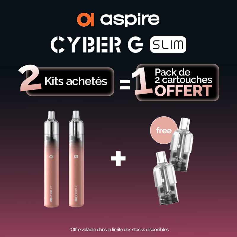 Pack Offre - Kit Pod Cyber G Slim 1200mAh - Aspire 2+1 pack de pods