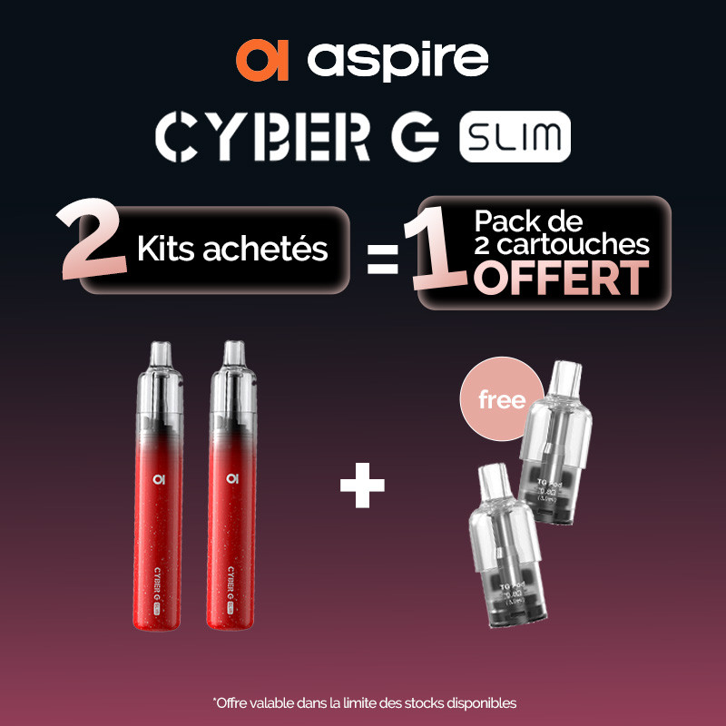 Pack Offre - Kit Pod Cyber G Slim 1200mAh - Aspire 2+1 pack de pods