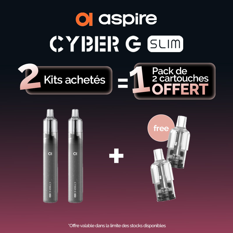 Pack Offre - Kit Pod Cyber G Slim 1200mAh - Aspire 2+1 pack de pods