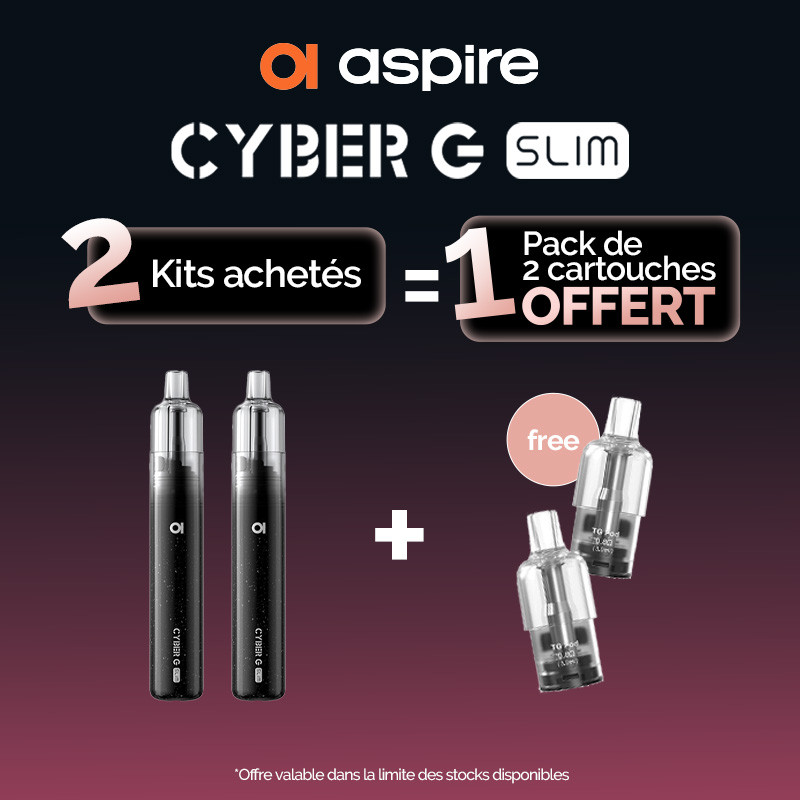 Pack Offre - Kit Pod Cyber G Slim 1200mAh - Aspire 2+1 pack de pods