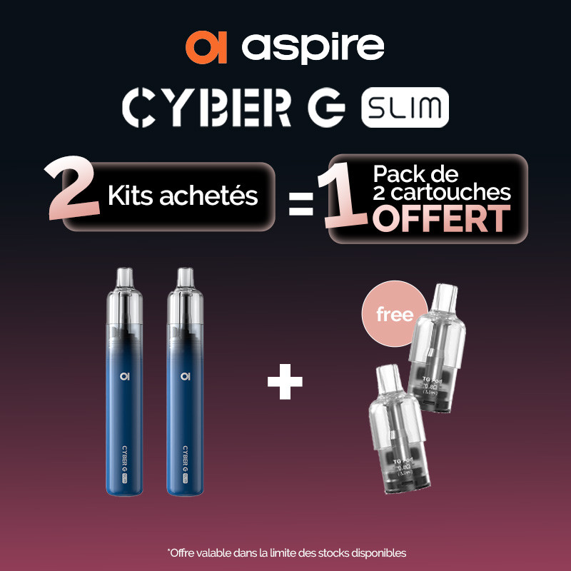 Pack Offre - Kit Pod Cyber G Slim 1200mAh - Aspire 2+1 pack de pods