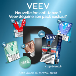 Pack offre - Kit Veev  Saveurs Classiques V2 1.8% (20mg/ml) - Veev 10+4 paquets de pods