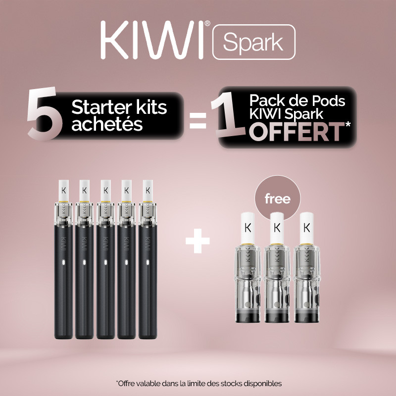 Pack Offre - Kit Kiwi Spark 700mAh - Kiwi Vapor 5+1 pack de pods