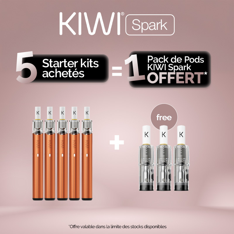 Pack Offre - Kit Kiwi Spark 700mAh - Kiwi Vapor 5+1 pack de pods