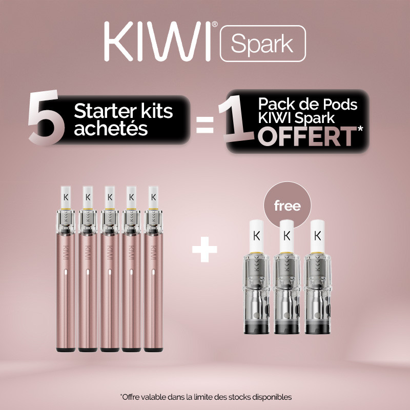 Pack Offre - Kit Kiwi Spark 700mAh - Kiwi Vapor 5+1 pack de pods