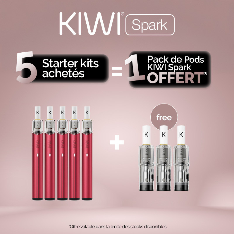 Pack Offre - Kit Kiwi Spark 700mAh - Kiwi Vapor 5+1 pack de pods