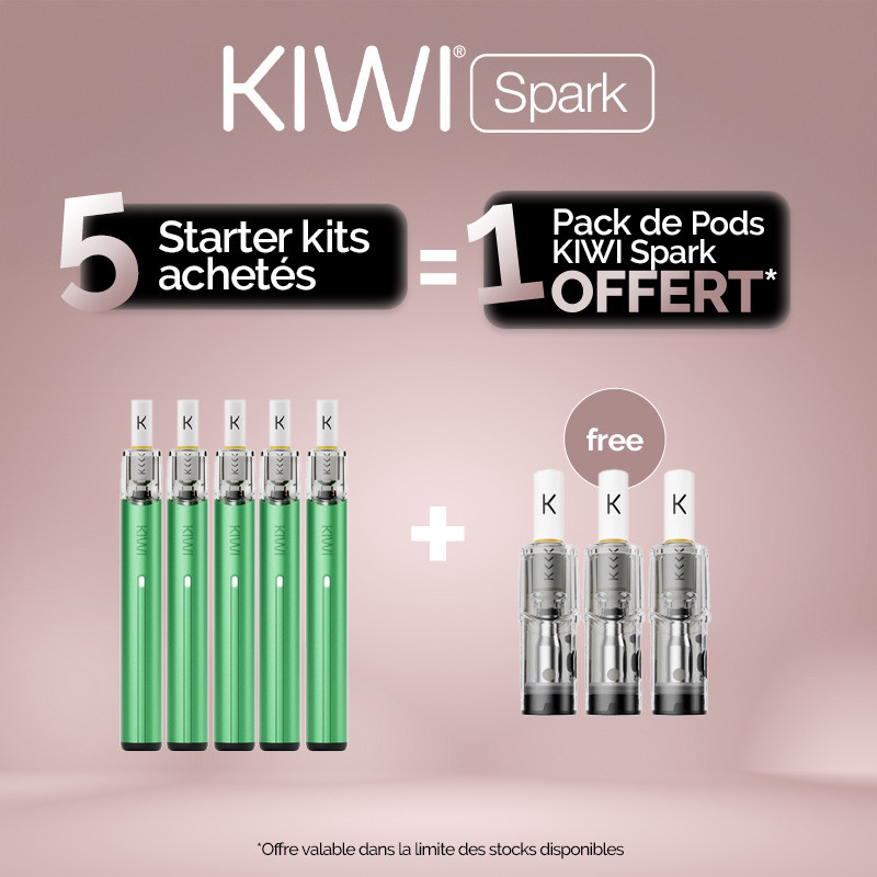 Pack Offre - Kit Kiwi Spark 700mAh - Kiwi Vapor 5+1 pack de pods