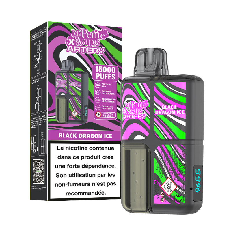 Puff Ma Petite Vape x Artery 15K Black Dragon Ice 600mAh 12ml - Ma Petite Vape
