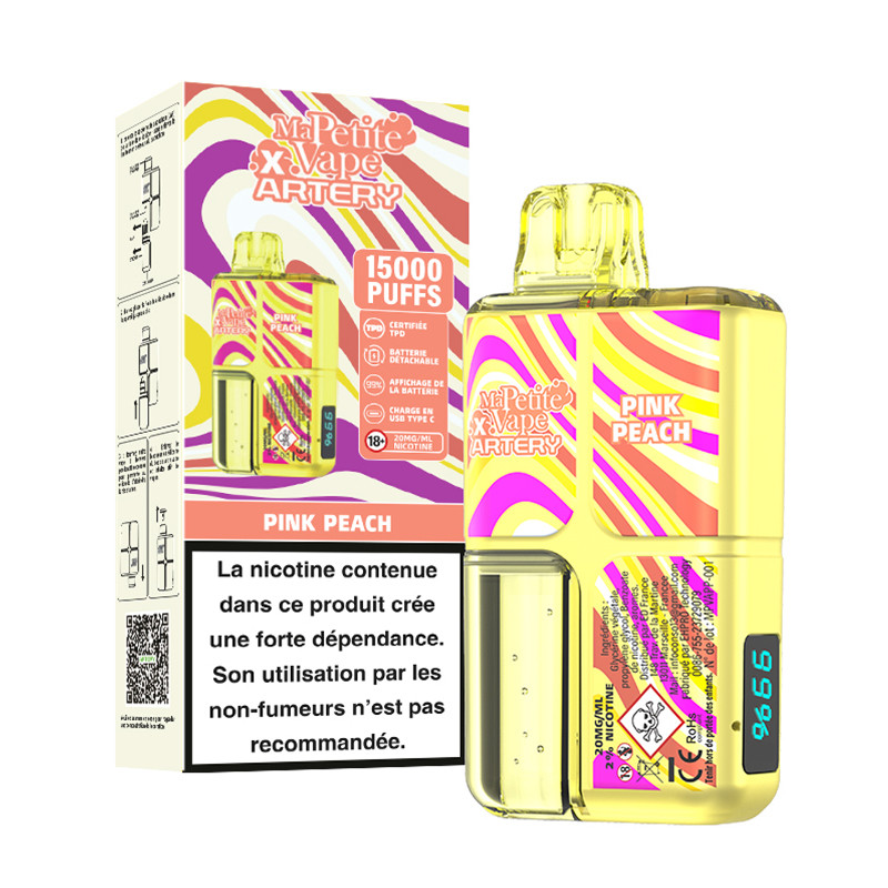 Puff Ma Petite Vape x Artery 15K Pink Peach 600mAh 12ml - Ma Petite Vape