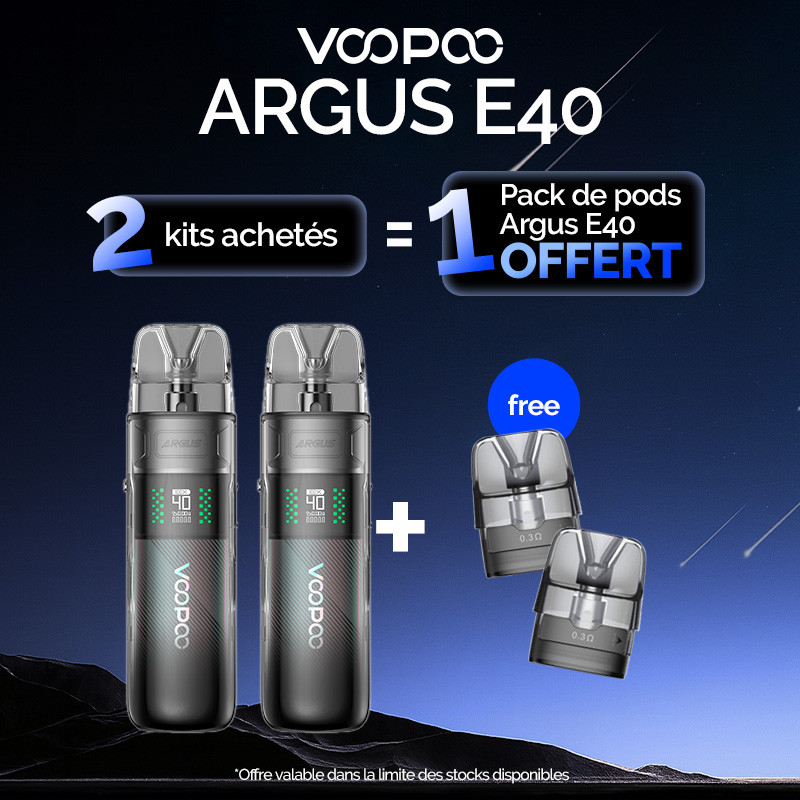 Pack Offre - Kit Pod Argus E40 1800mAh - Voopoo 2+1 pack de pods