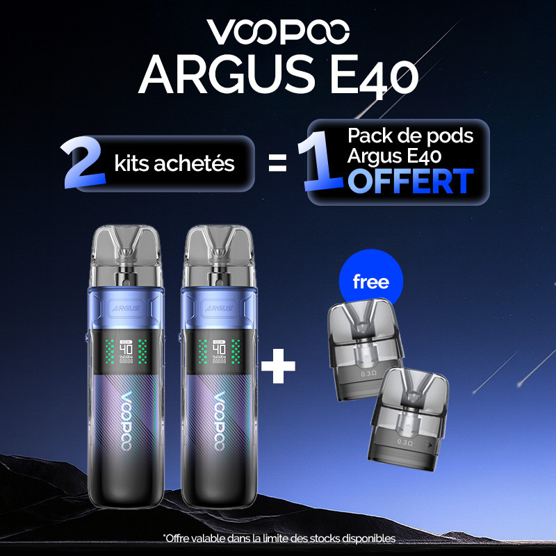 Pack Offre - Kit Pod Argus E40 1800mAh - Voopoo 2+1 pack de pods