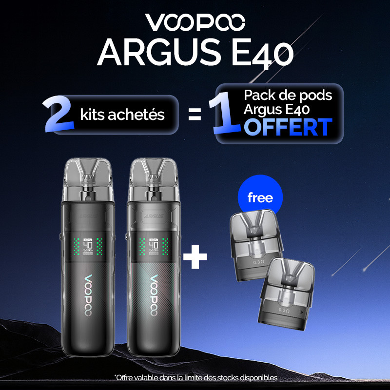 Pack Offre - Kit Pod Argus E40 1800mAh - Voopoo 2+1 pack de pods