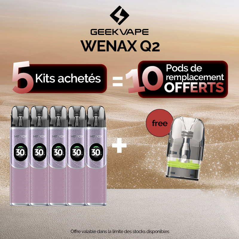 Pack Offre - Kit Pod Wenax Q2 1250mAh - Geekvape 5+10 pods