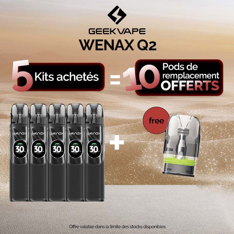 Pack Offre - Kit Pod Wenax Q2 1250mAh - Geekvape 5+10 pods
