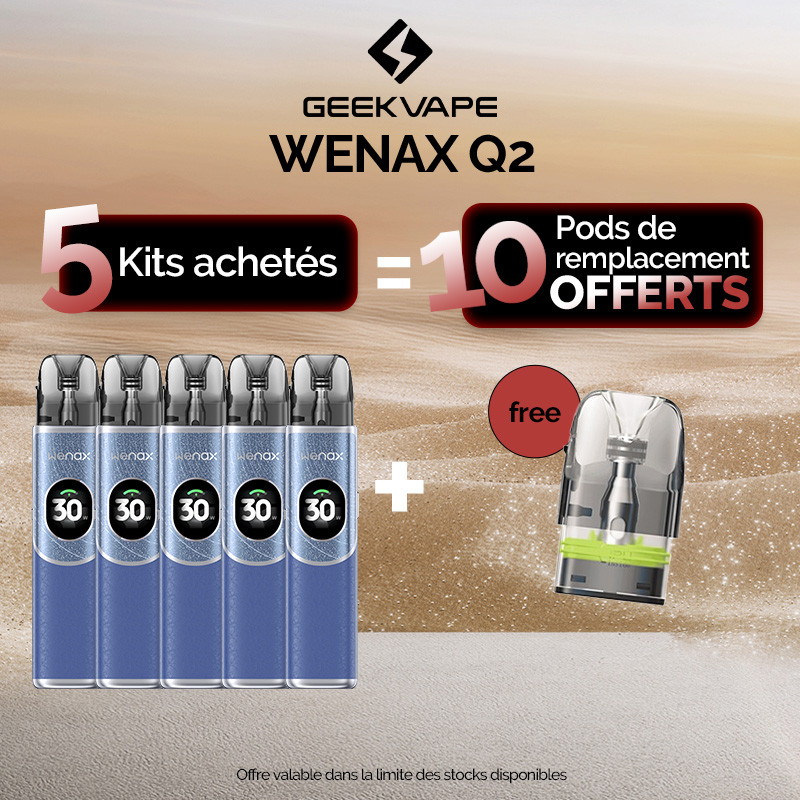 Pack Offre - Kit Pod Wenax Q2 1250mAh - Geekvape 5+10 pods