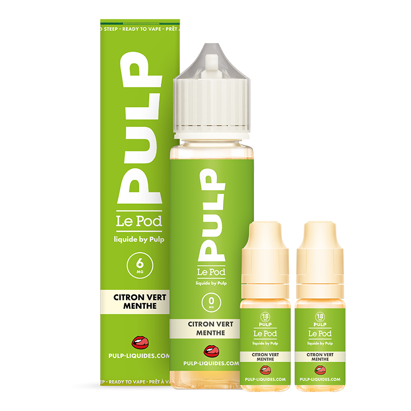 Pack Citron Vert Menthe 60ml Le Pod Liquide - Pulp