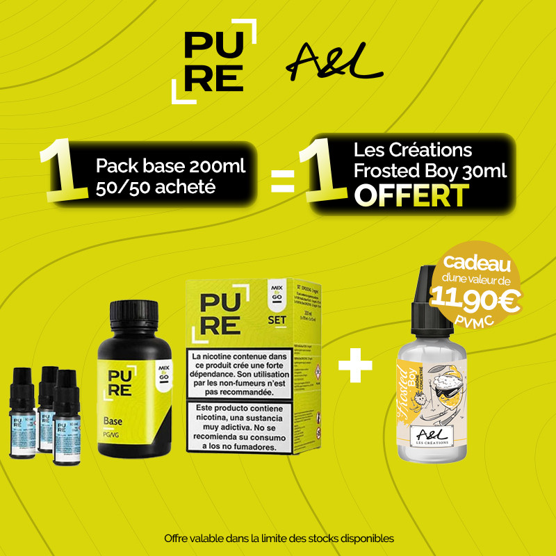 Pack Offre - Pack 200ml Base DIY Mix&Go 50/50 - PURE 1+1