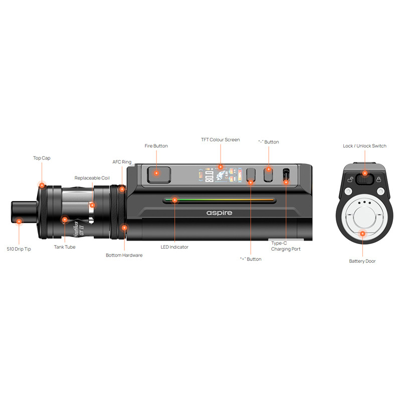 Kit Zelos X80 avec Nautilus GT II - Aspire
