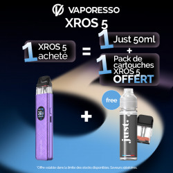 Pack Offre JUST x VSO - Kit Pod XROS 5 1500mAh - Vaporesso 1+1 pack de pods+1 Just 50ml