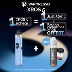 Pack Offre JUST x VSO - Kit Pod XROS 5 1500mAh - Vaporesso 1+1 pack de pods+1 Just 50ml