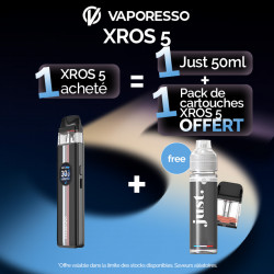 Pack Offre JUST x VSO - Kit Pod XROS 5 1500mAh - Vaporesso 1+1 pack de pods+1 Just 50ml