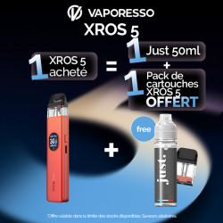 Pack Offre JUST x VSO - Kit Pod XROS 5 1500mAh - Vaporesso 1+1 pack de pods+1 Just 50ml