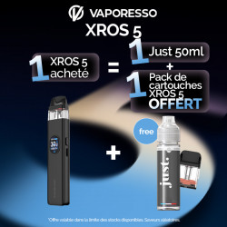 Pack Offre JUST x VSO - Kit Pod XROS 5 1500mAh - Vaporesso 1+1 pack de pods+1 Just 50ml
