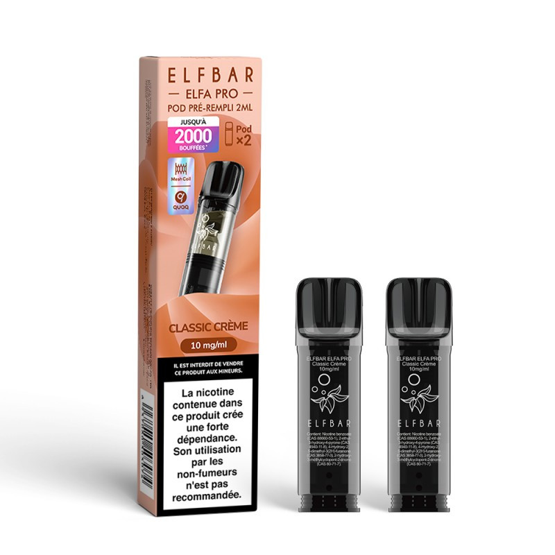 Pod pré-rempli Classic Crème 2ml Elfa Pro - ElfBar (pack de 2)