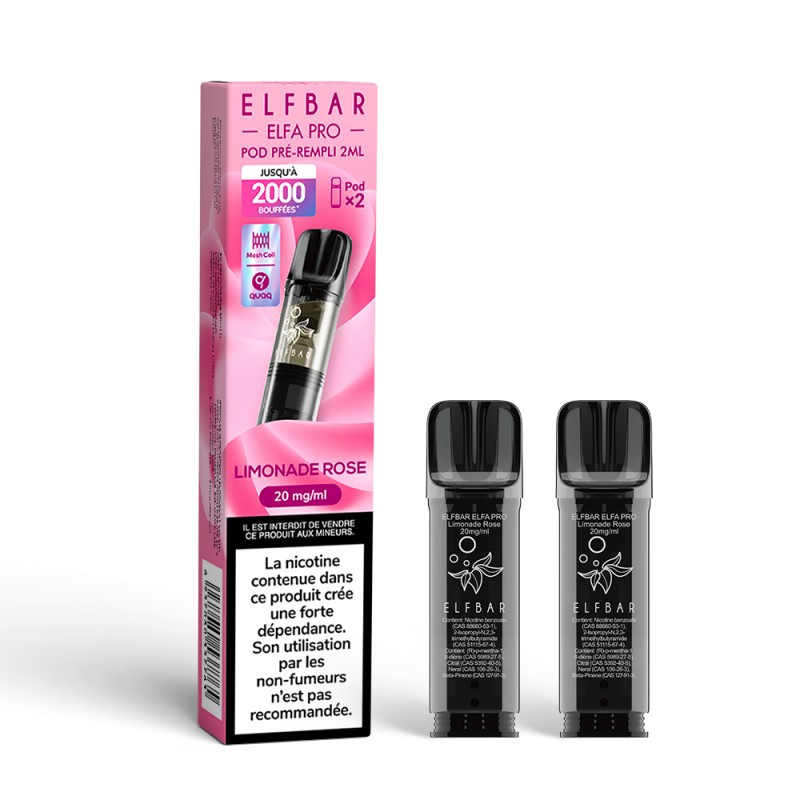 Pod pré-rempli Limonade Rose 2ml Elfa Pro - ElfBar (pack de 2)