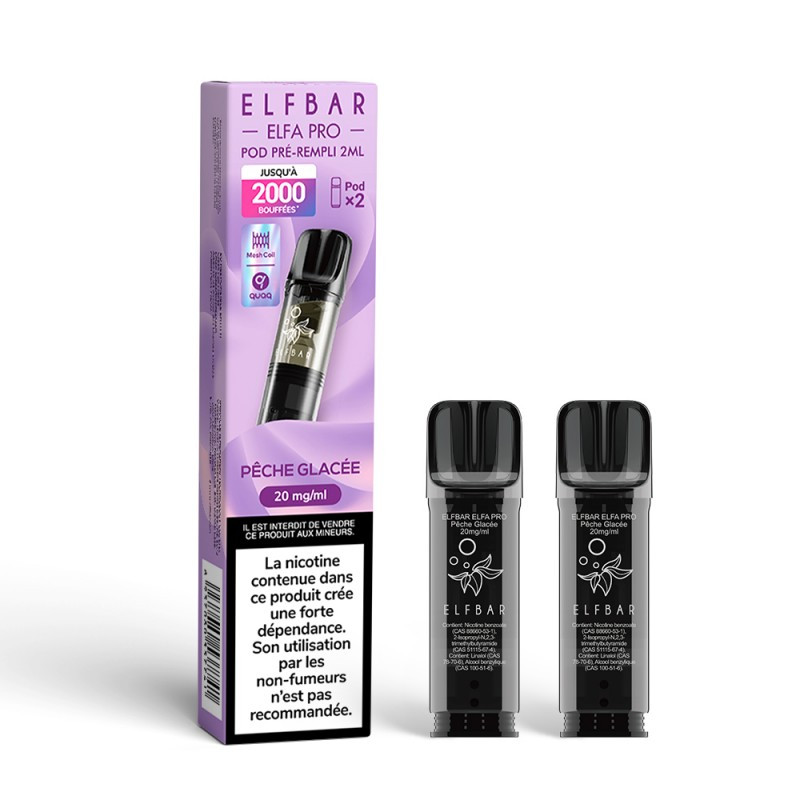 Pod pré-rempli Pêche Glacée 2ml Elfa Pro - ElfBar (pack de 2)