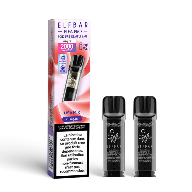 Pod pré-rempli USA Mix 2ml Elfa Pro - ElfBar (pack de 2)