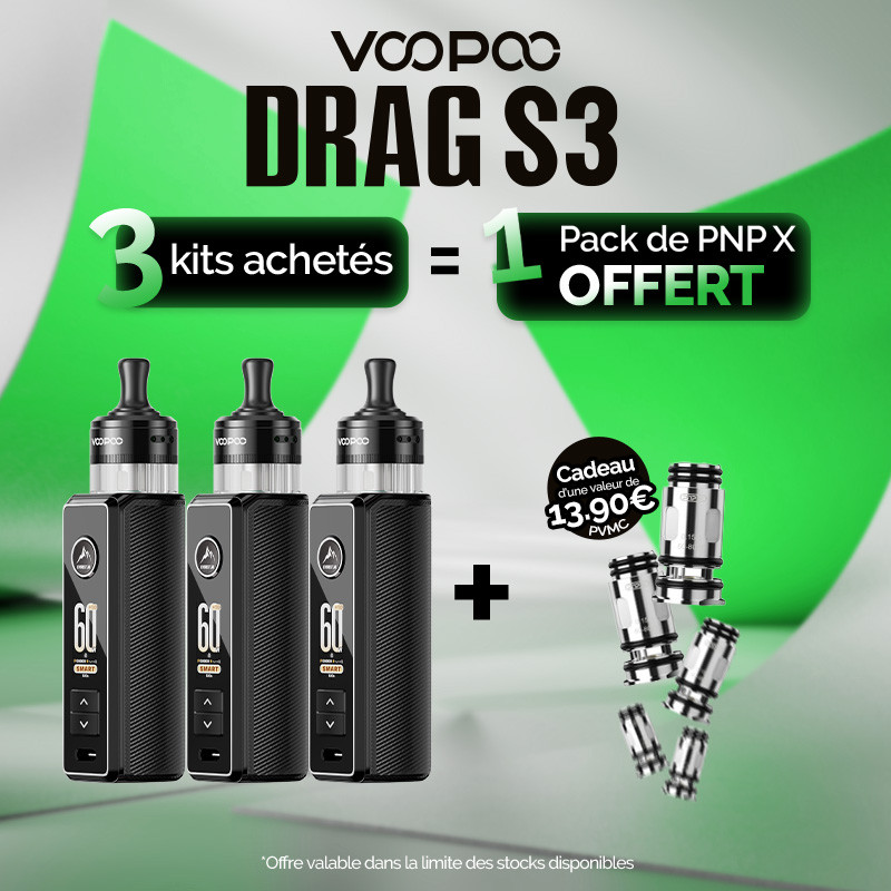 Pack Offre - Kit Pod Drag S3 avec PnP-X MTL - Voopoo 3+1 pack PnP-x