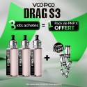 Pack Offre - Kit Pod Drag S3 avec PnP-X MTL - Voopoo 3+1 pack PnP-x