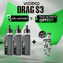 Pack Offre - Kit Pod Drag S3 avec PnP-X MTL - Voopoo 3+1 pack PnP-x