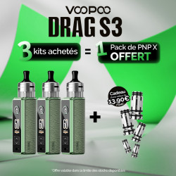 Pack Offre - Kit Pod Drag S3 avec PnP-X MTL - Voopoo 3+1 pack PnP-x