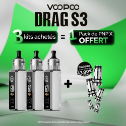 Pack Offre - Kit Pod Drag S3 avec PnP-X MTL - Voopoo 3+1 pack PnP-x