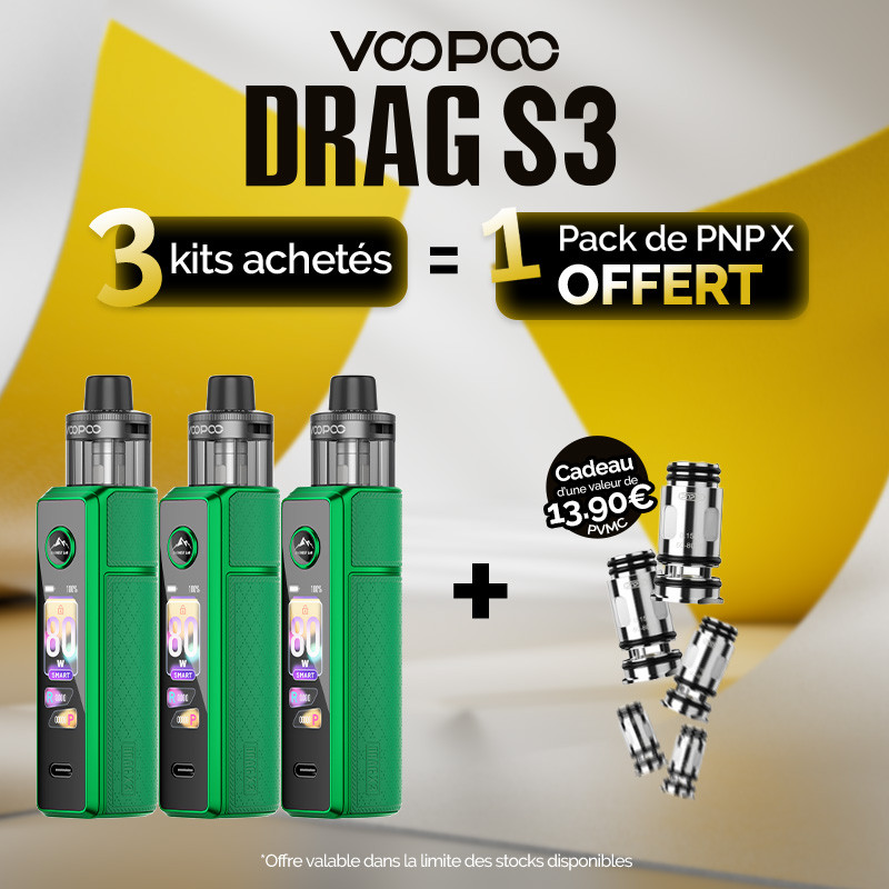 Pack Offre - Kit Pod Drag X3 avec PnP-X DTL - Voopoo 3+1 pack PnP-x