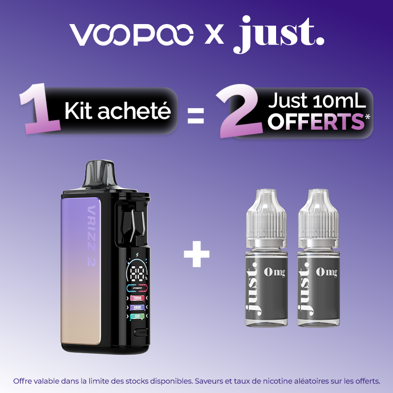 Pack Offre - Kit Pod Vrizz 2 1350mAh - Voopoo 1 + 2x10ml Just