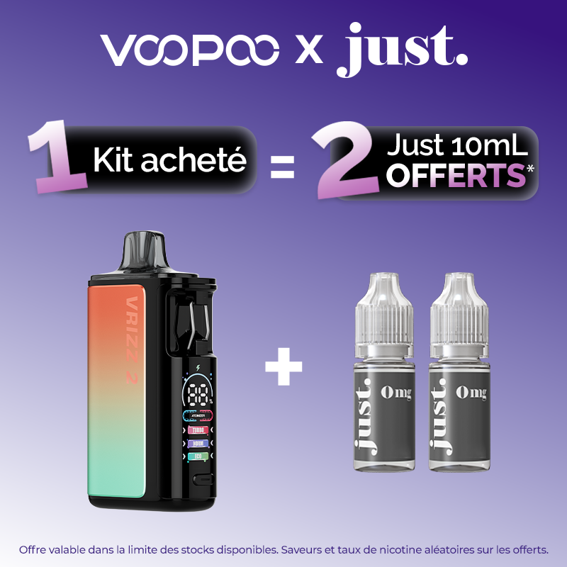Pack Offre - Kit Pod Vrizz 2 1350mAh - Voopoo 1 + 2x10ml Just