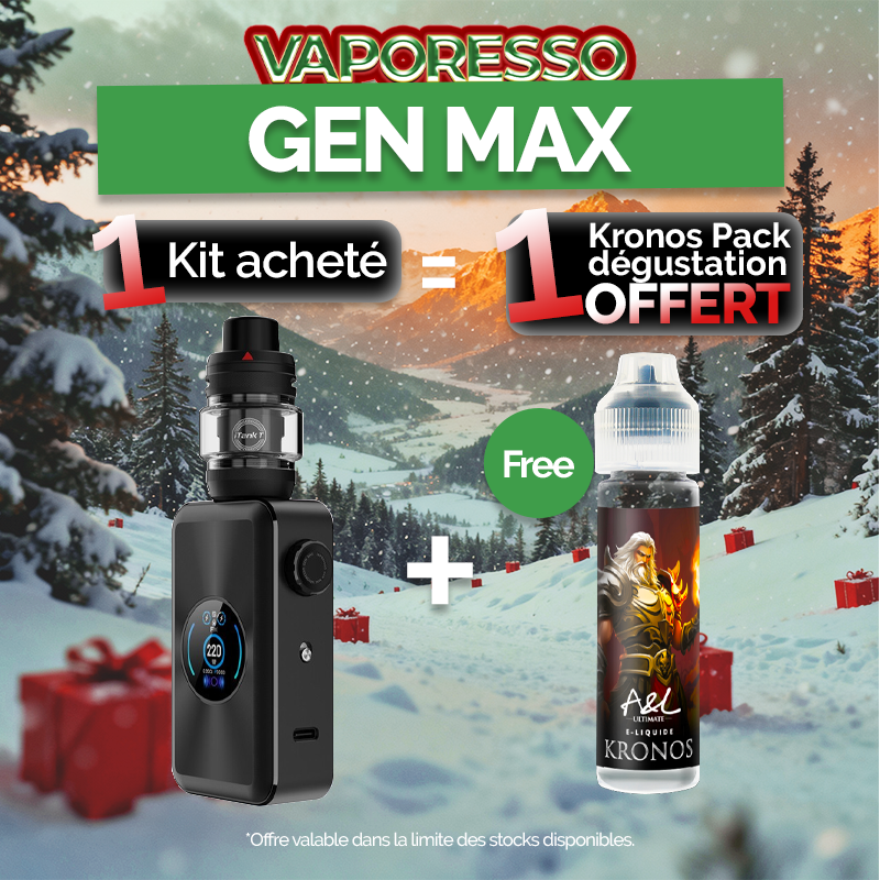 Pack Offre - Kit Gen Max 220w avec iTank T - Vaporesso 1+1 Kronos 50ml