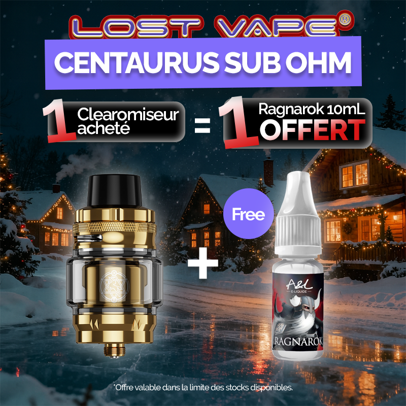 Pack Offre - Clearomiseur Centaurus Sub Ohm 5ml - Lost Vape 1+1 Ragnarok 10ml