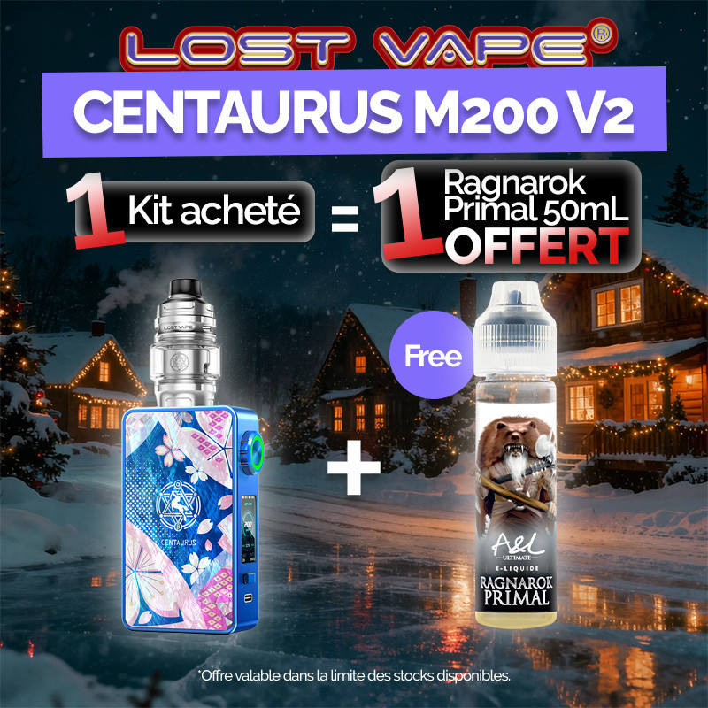 Pack Offre - Kit Centaurus M200 avec Centaurus Sub Ohm V2 5ml - Lost Vape 1+1 Ragnarok Primal 50ml