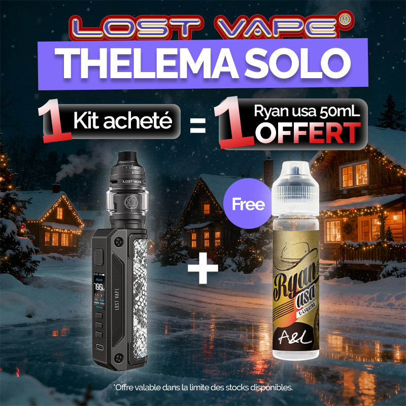 Pack Offre - Kit Thelema Solo 100w avec Centaurus Sub Ohm V2 5ml - Lost Vape 1+1 Ryan USA 50ml