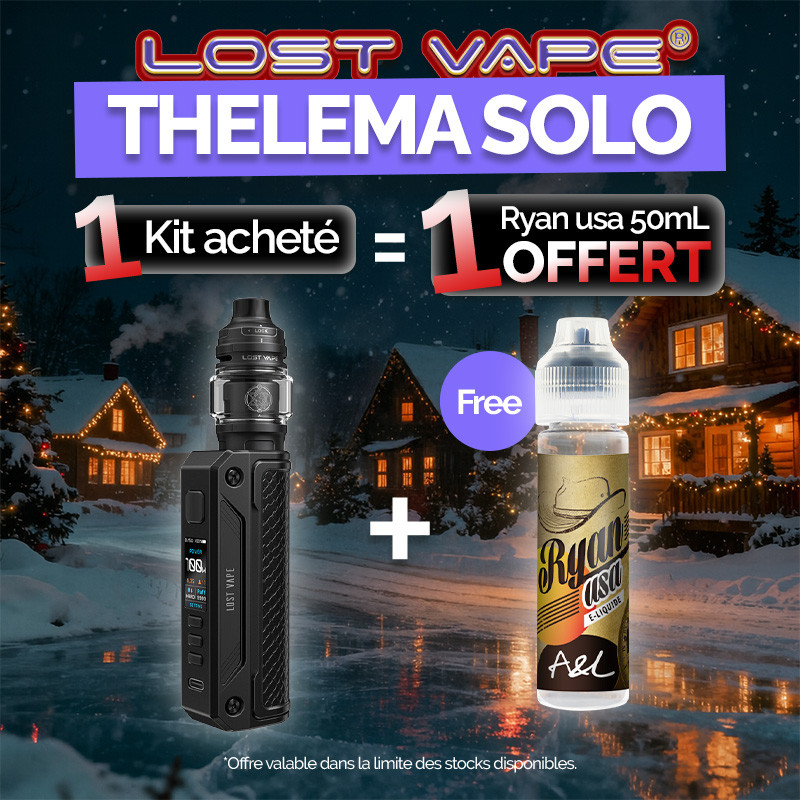 Pack Offre - Kit Thelema Solo 100w avec Centaurus Sub Ohm V2 5ml - Lost Vape 1+1 Ryan USA 50ml