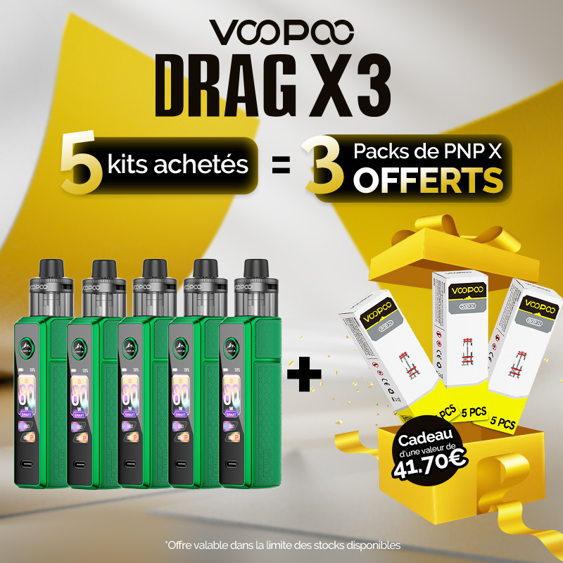 Pack Offre - Kit Pod Drag X3 - Voopoo 5+3pack PnP-x